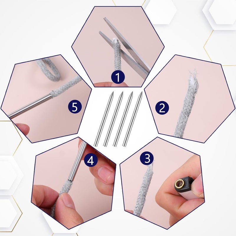 Skrfren 5PCS 550 Paracord Fids Lacing Stitching Weaving Needles, Silver Stainless Steel Fids Leathercraft Paracord Tools, Glove Leather Lacing Needle for Leather Lacing Weaving Stiching Outdoor Smoothing Tool - Image 4